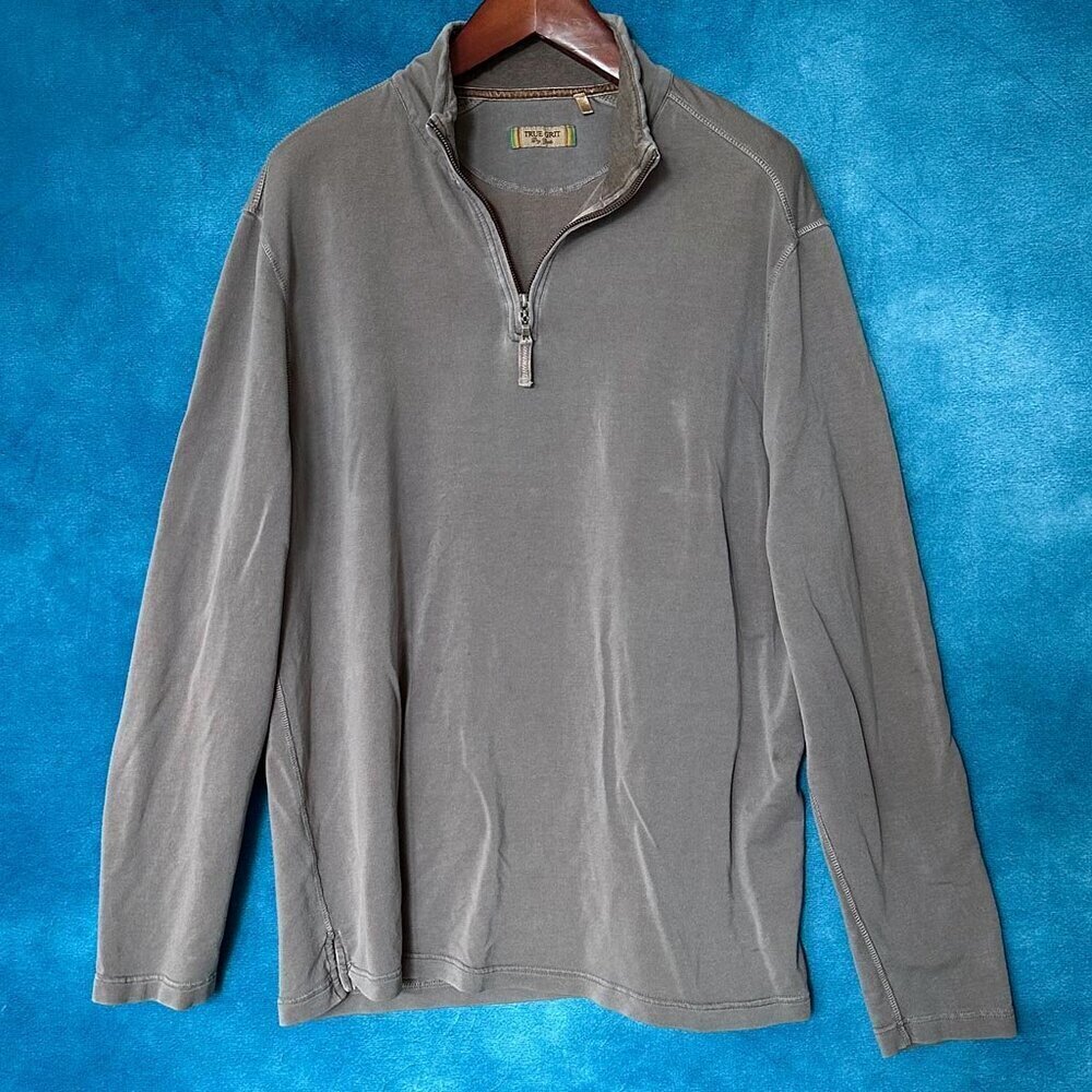 True Grit Long-Sleeve Quarter-Zip Tencel-Blend Top, XL